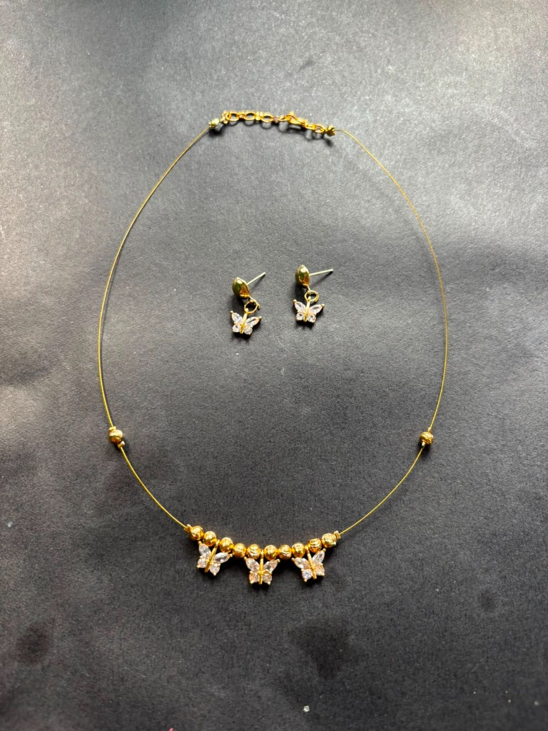 Butterfly Invisible Chain with Earring